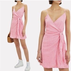 NWT Rails Malia Gingham Linen Blend Wrap Dress in size S